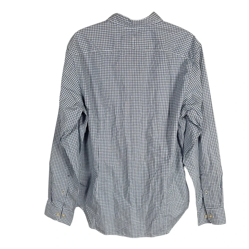 Banana Republic‎ Grant Fit Shirt Button Down Mens L Custom 078 Wash Blue Check